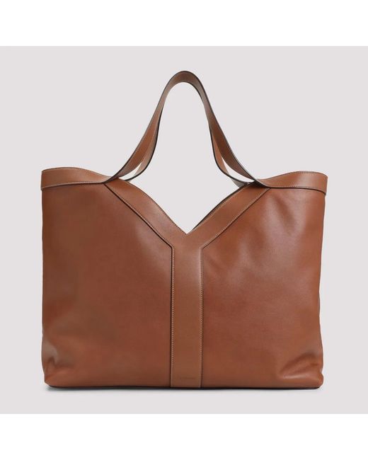 Saint Laurent Brown Y Leather Tote Bag for men