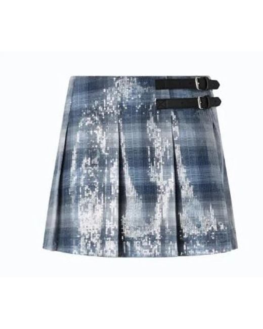 Pinko Blue Stretch Skirt