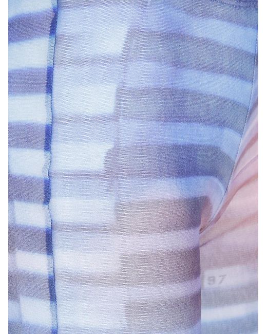 Jean Paul Gaultier Blue Mesh Trouser Printed "Air"