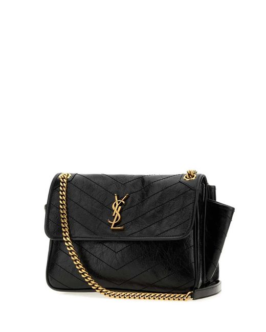 Saint Laurent Black Leather Niki Shoulder Bag