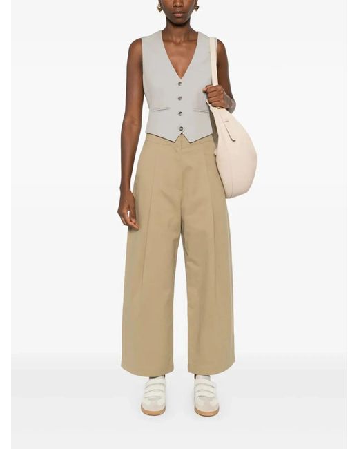 Studio Nicholson Natural Cotton Wide-Leg Trousers