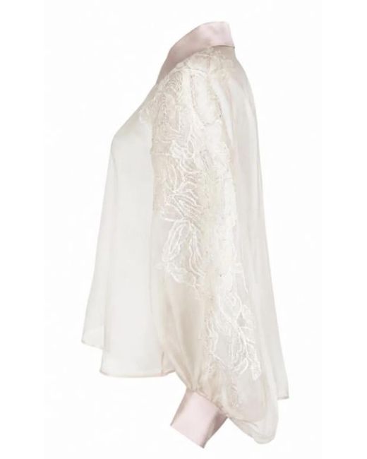 D.exterior White Shell Cotton Shirt