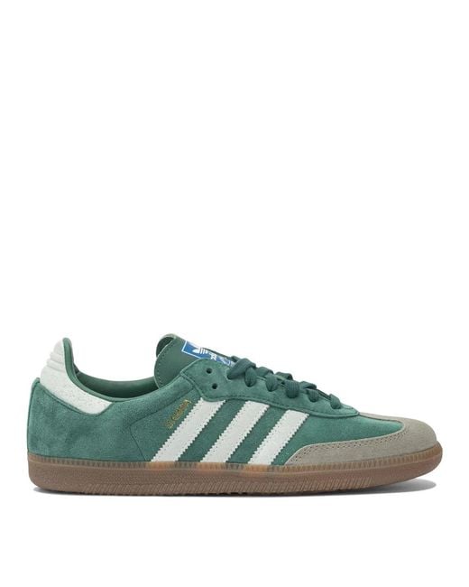 Adidas Originals Green Leather Fabric Sneakers for men