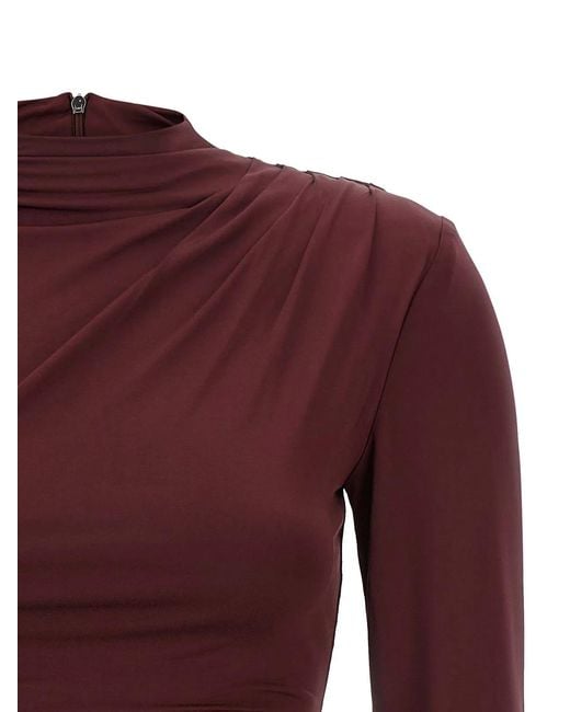 ROTATE BIRGER CHRISTENSEN Red Rotate Birger Christensen Draped Dress