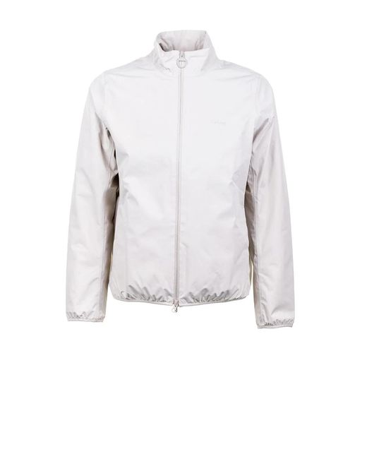 Barbour White Korbel Zip Up Collar Jacket for men
