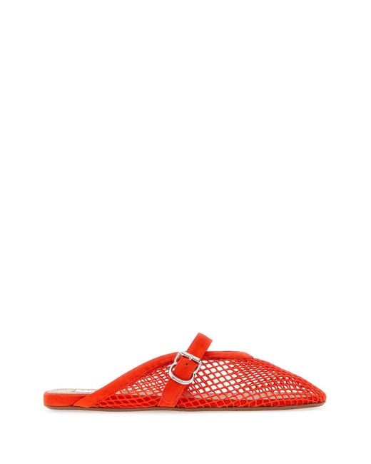 Alaïa Red Alaia Leather Slippers