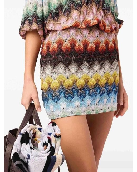 Missoni Blue Multicolour Viscose Miniskirt