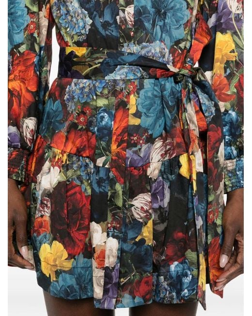Alice + Olivia White Printed Shirtdress