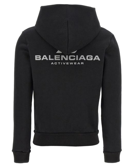 Balenciaga Black Logo Print Hoodie