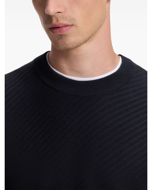 Boss Blue Virgin Wool Sweater for men