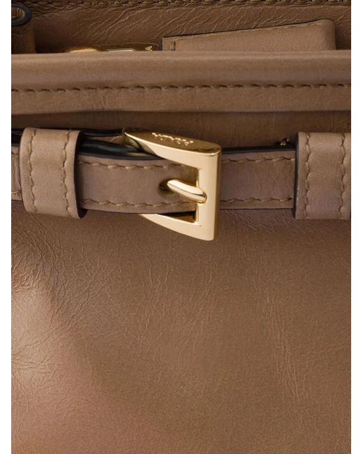 Prada Natural Leather Bonnie Shoulder Bag