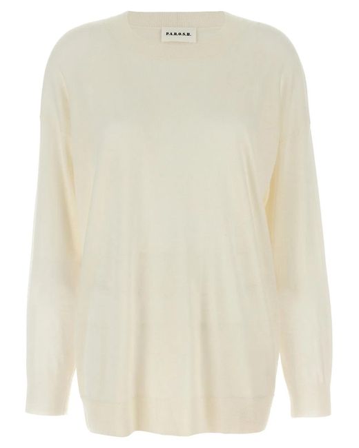 P.A.R.O.S.H. White P.A.R.O.S.H. Crew-Neck Sweater