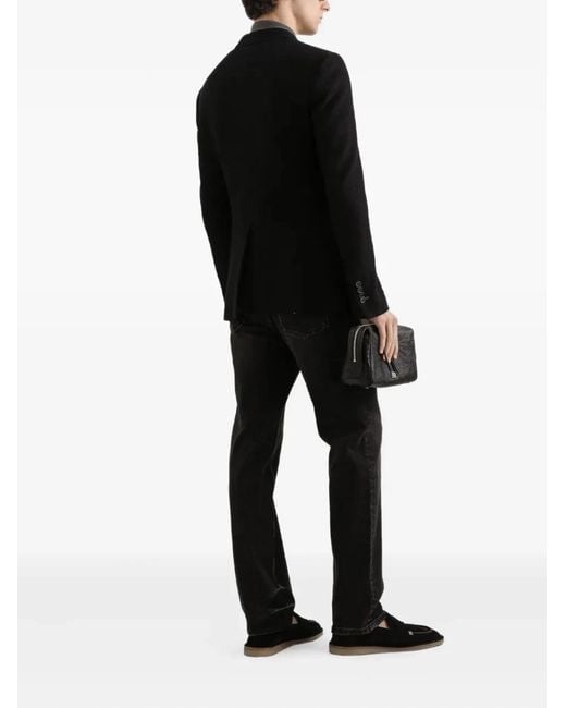 Dolce & Gabbana Black Double-Breasted Taormina Jersey Jacket for men