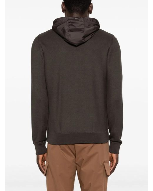 Herno Brown Cotton Polyester Sweatshirt Jacket for men