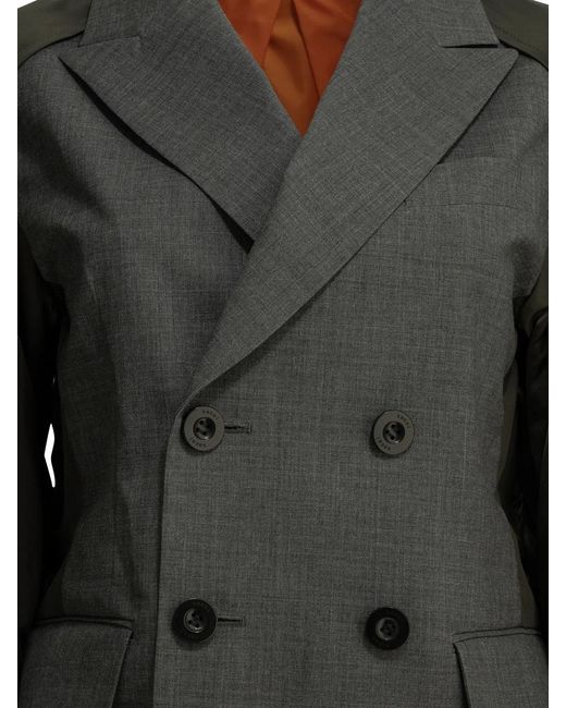 Sacai Black "X Nylon" Blazer