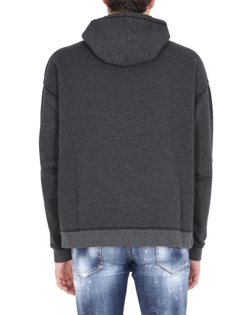 DSquared² Gray Logo Printed Sweatshirt for men