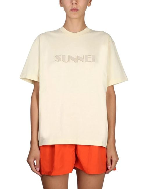 Sunnei White Crewneck T-Shirt