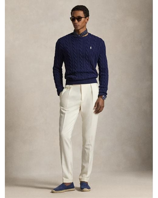 Polo Ralph Lauren Blue Cable-Knit Cotton Jumper for men