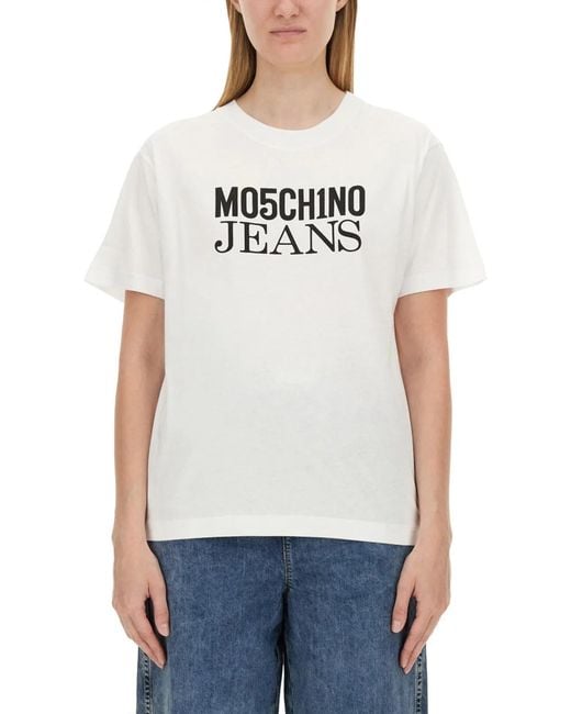 Moschino White T-Shirt With Logo