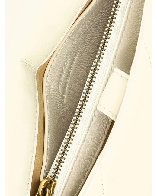 Pinko Natural Leather Brass Crossbody Bags