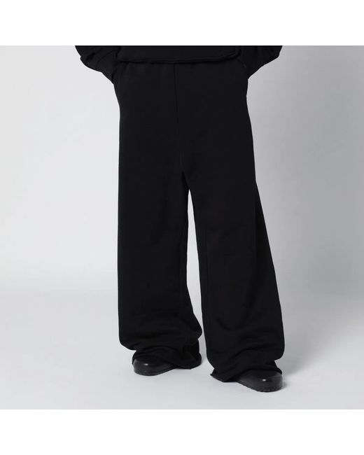 Entire studios Black Wide-Leg Cotton Jogging Trousers for men