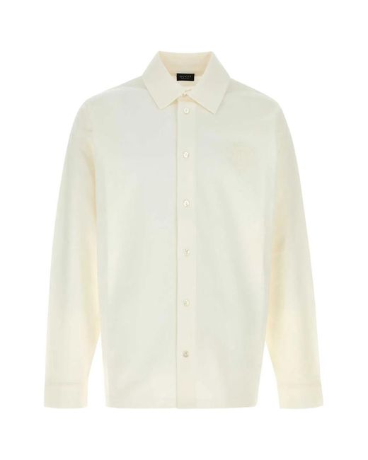 Gucci White Stretch Piquet Shirt for men