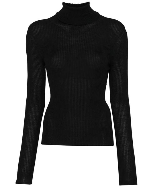 Roberto Collina Black Pullover Dolcevita