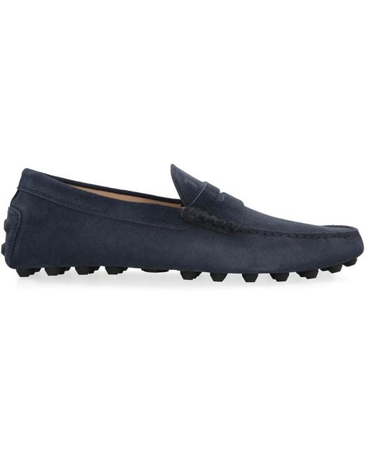 Tod's Blue Suede Moccasin Moccasin for men