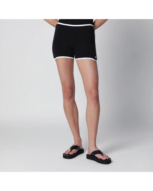Courreges Black Courrèges Contrast Mini Jersey Shorts