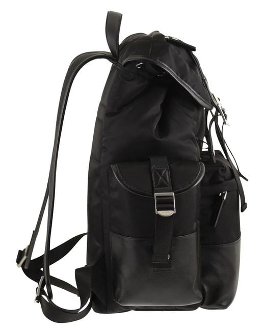 Tod's Black Medium Fabric And Leather Backpack for men