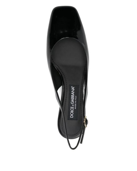 Dolce & Gabbana Black Dolce & Gabbana Patent Leather Slingback Pumps