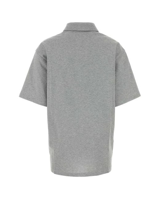 Miu Miu Gray Cotton Blend Oversize Polo Shirt