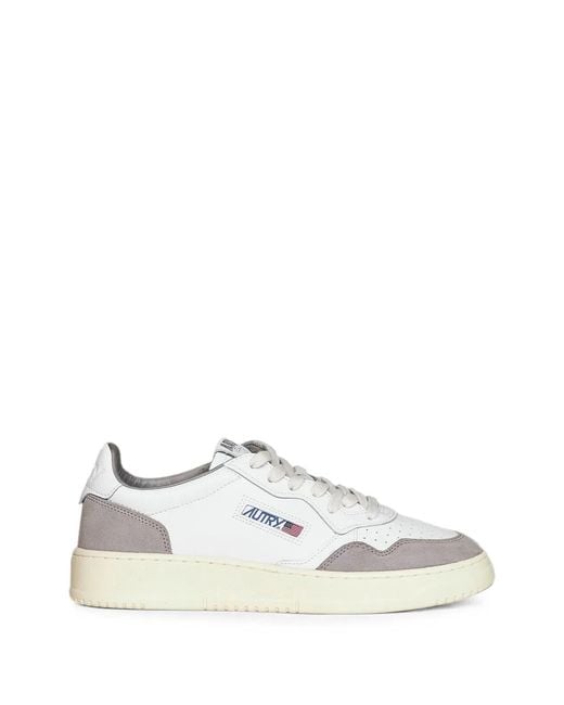 Autry White Cement Cow Leather Rubber Sneakers for men