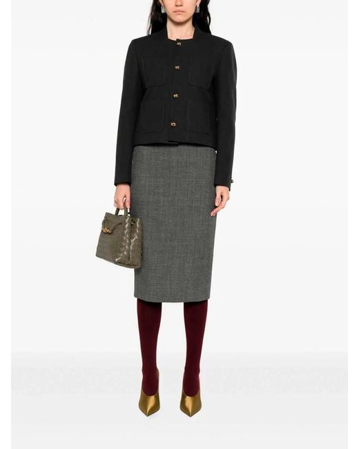 Bottega Veneta Black Dark Cotton Viscose Polyamide Jacket