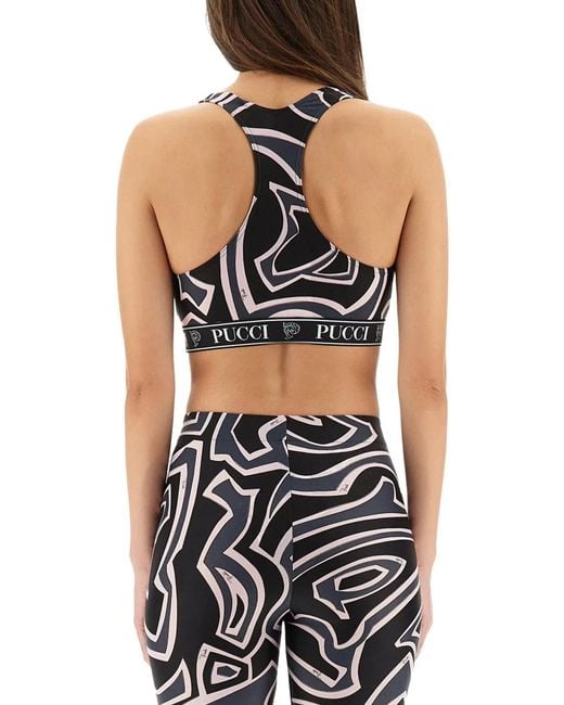 Emilio Pucci Black Labyrinth Print Top
