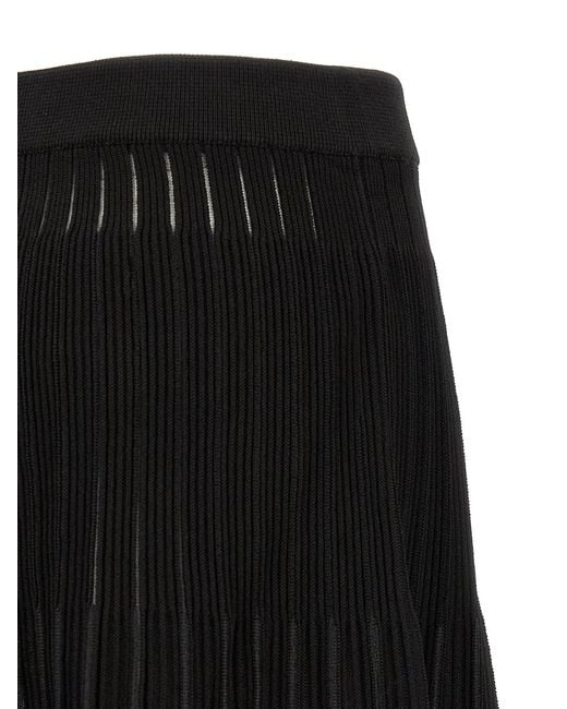 Balmain Black Pleated Skirt