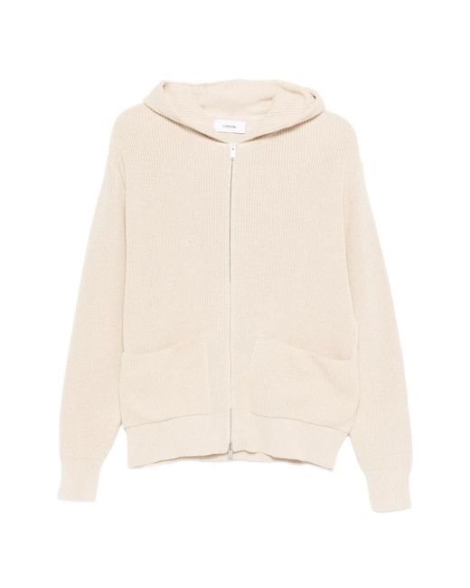 Lardini Natural Knitted Hoodie for men