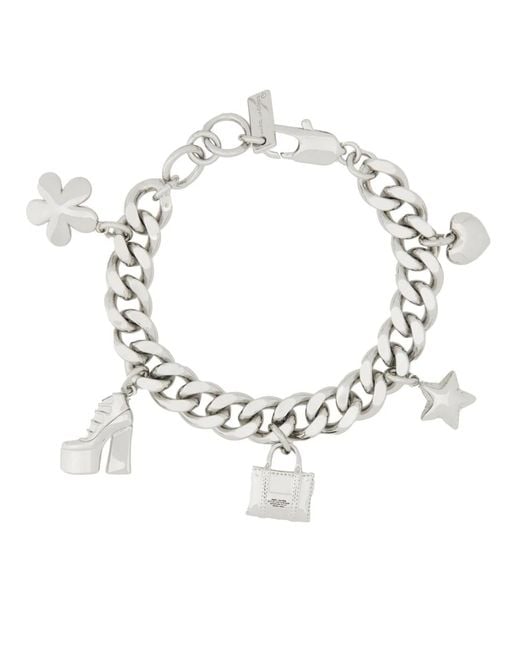 Marc Jacobs White Tone Brass Cubic Zirconia Bijoux