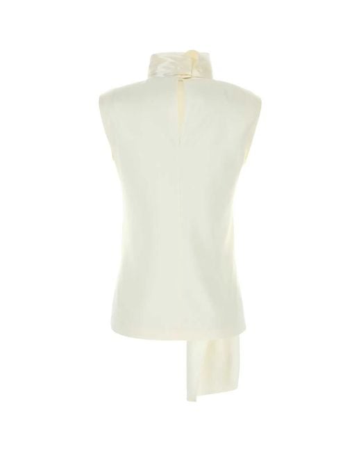 Bottega Veneta White Silk Satin Top
