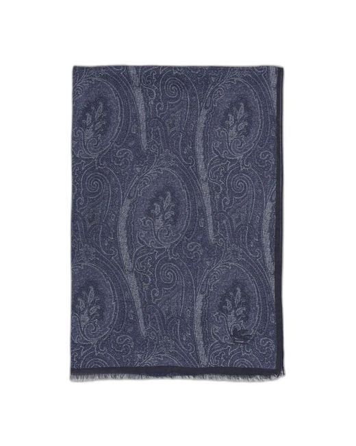 Etro Blue Scarf 68 X 200 Cm for men