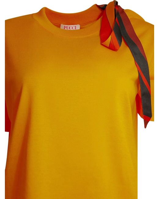 Emilio Pucci Yellow Cotton Silk T-Shirt