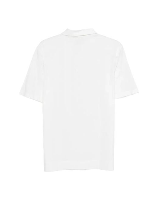 Lardini White Cotton And Silk Blend Polo Shirt for men
