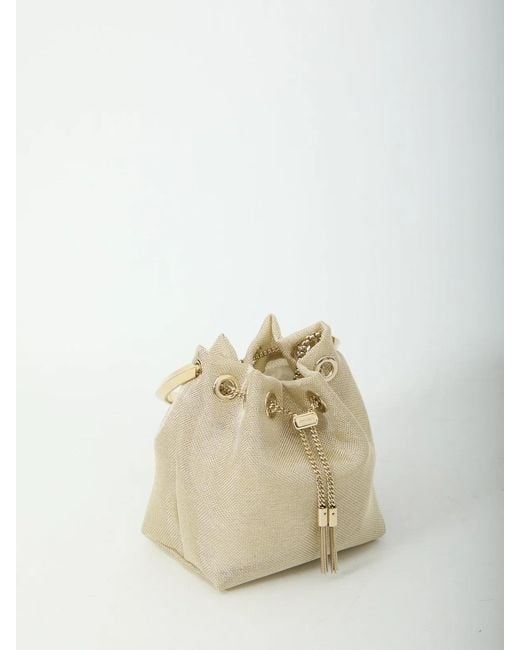 Jimmy Choo Metallic Champagne Mesh Bon Bon Bag