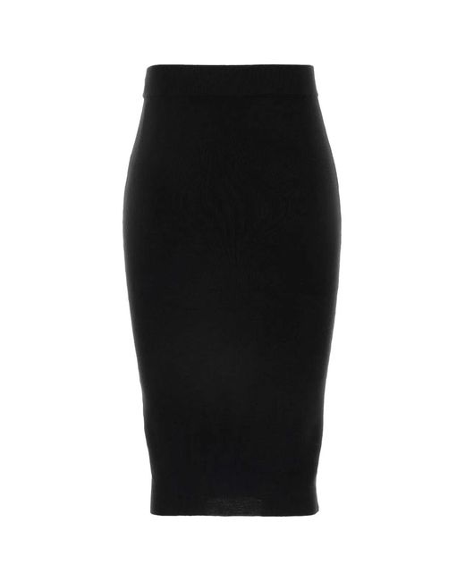 Saint Laurent Black Wool Skirt