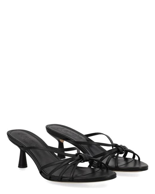 Aeyde Black Sandalo "Abby" Con Tacco