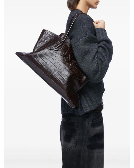 The Attico Black "La Passeggiata" Medium Top Handle Bag