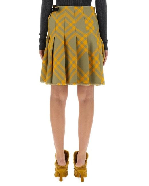 Burberry Yellow Wool Blend Kilt