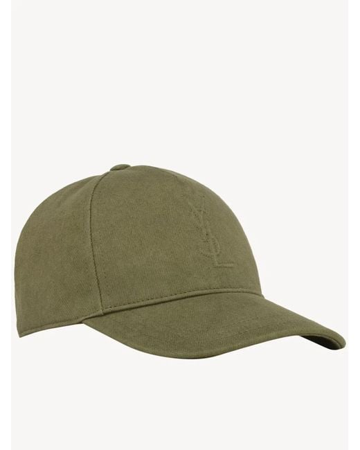 Saint Laurent Green Cassandre Baseball Cap for men