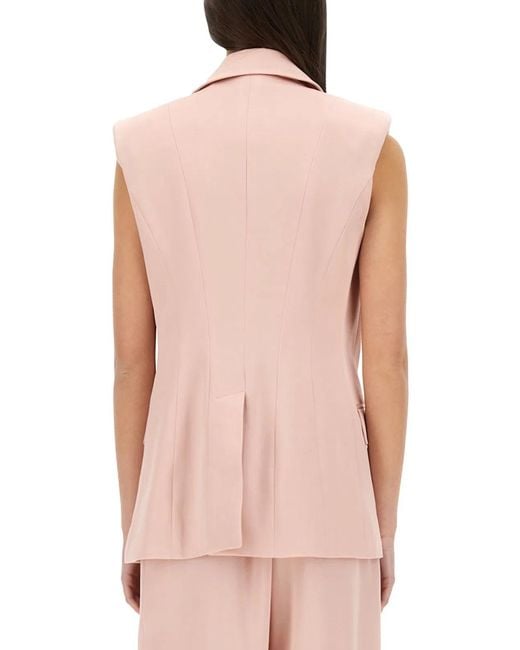 Nina Ricci Pink Double-Breasted Sleeveless Jacket