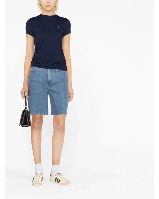 Polo Ralph Lauren Blue Crew Neck T-Shirt With Horse
